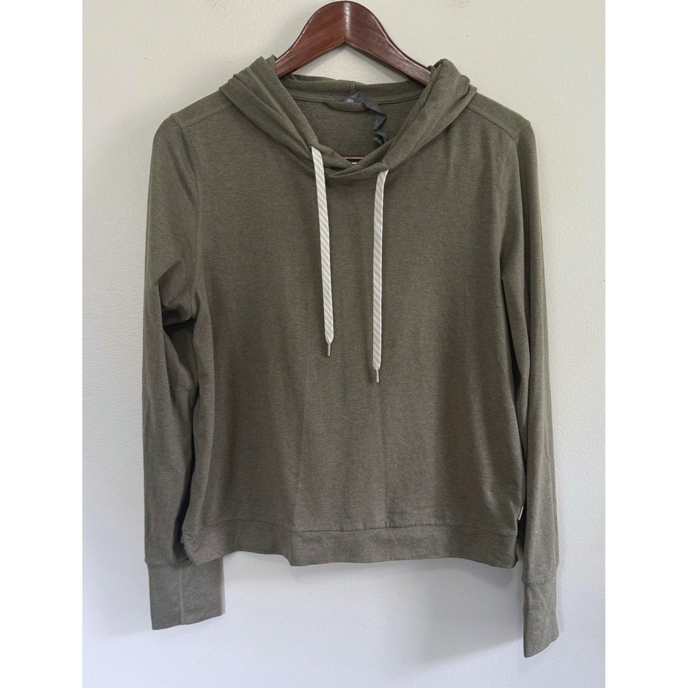 Vuori Halo Essential Hoodie Women's Olive Green Heather DreamKnit Pullover Sz L